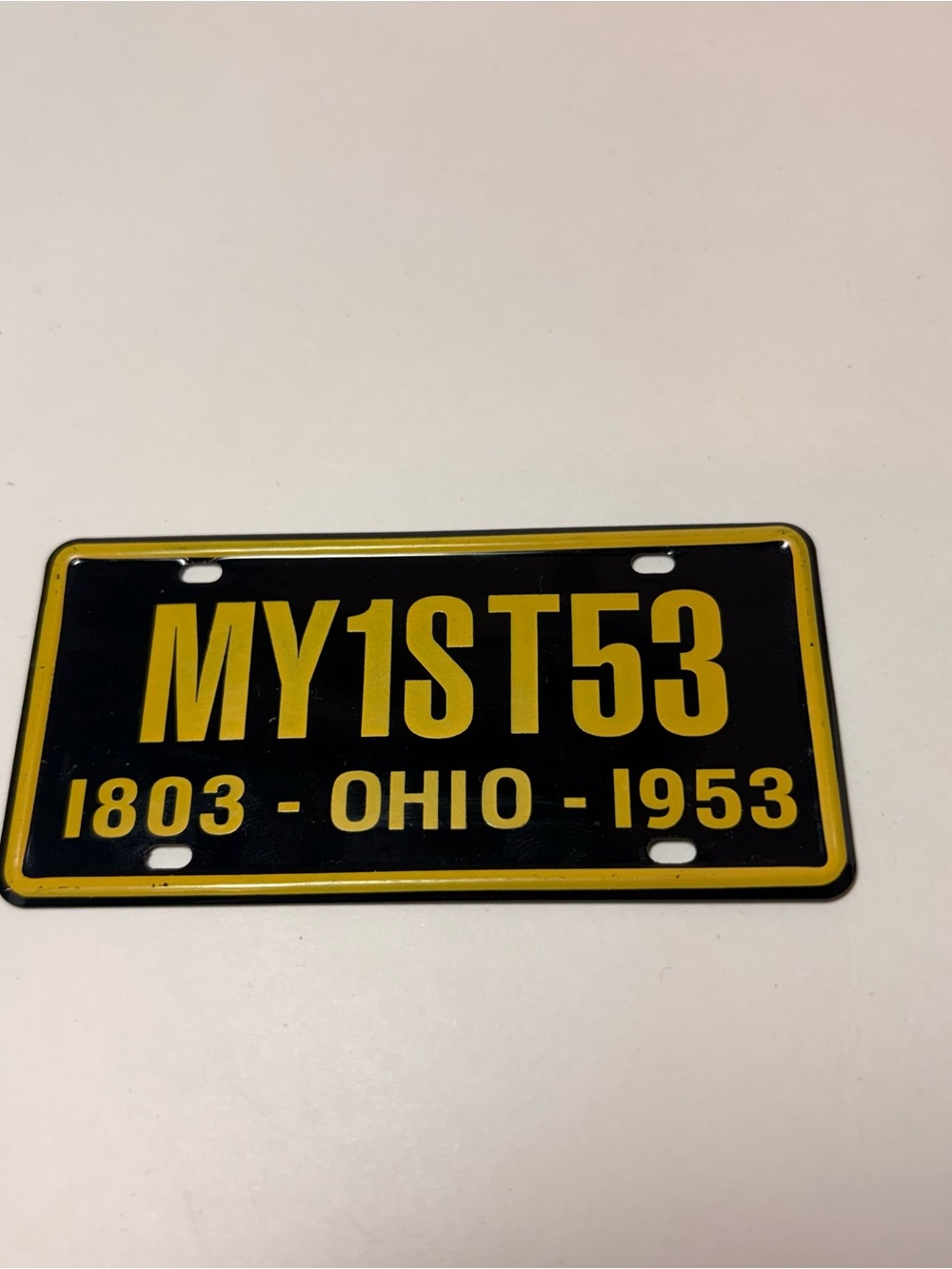Vintage 1953 Ohio Mini/Bike License Plate